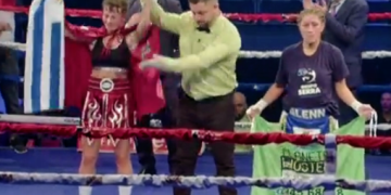 Glenda Higuera debutó sin suerte en Montevideo
