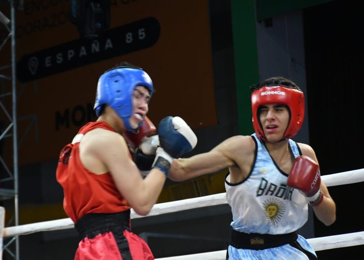 Los amateurs calentaron la previa en el Boxing Club